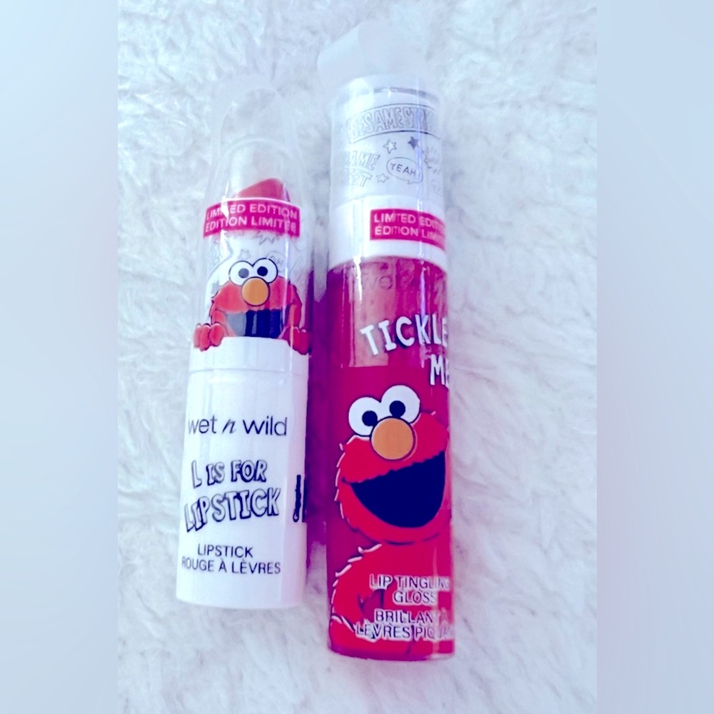 Wet n Wild Elmo lipstick and lipgloss